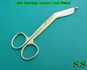 10 Lister Bandage Scissors 5.5" Surgical (Gold Plated)