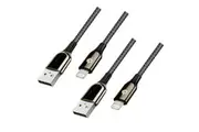 2x Philex 1.2m Intelligent Smart Auto Off Fast Charge 8 Pin Cable for iPhone
