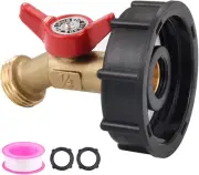 275-330 Gallon IBC Tote Hose Adapter Valve,2"S60 X 6 Coarse Thread + Garden Hose
