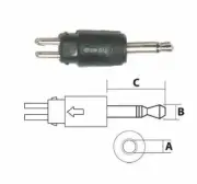 SMC Male Plug RF PCB Mount Right Angle Connectors 2.5mm To 3.5mm Plugs Straig...