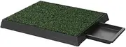 i.Pet 3-Layer Pee Pads for Dogs, Large Pet Training Pad Portable Potty Toilet with Tray Grass Mat Puppy Toilets Litter Cat Artificial Grasses Outdoor Indoor, with Removable Waste Drawer