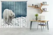 3D Polar Bear Snow ZHUA279 Animal Blockout Photo Curtain Fabric Window Zoe