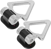 MUELODSIC 2pcs Car Bumper Trailer Hook Triangle Shaped Decorative Racing Hook Sticker for Bumper Modification