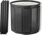 AYES Foldable Soaking Bathtub for Adults, Portable Ice Bath tub for Cold Water Therapy Training, Outdoor Plunge Tub, Bathroom Freestanding Bathtubs for Shower Spa Sauna (Black, 70cm*70cm*65cm)