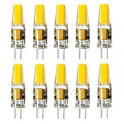 10pcs G4 2W 200lm COB LED Bi-pin Light Bulb Dimmable for Cabinet Light Ceiling Lights RV Boats Outdoor Lighting 20W Halogen Equivalent Warm White DC12V