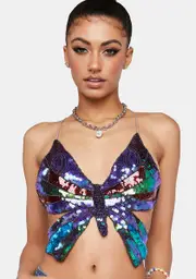 [Daisy Street] Sequin Butterfly Top