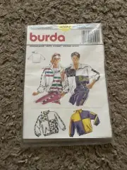 Vintage Zip Front Jackets Color Blocking Unisex Burda Sewing Pattern 4592