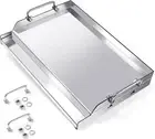 Stainless Steel Griddle, 18" X 12.5" Rectangular Gas Grill Griddle Plate Pan for