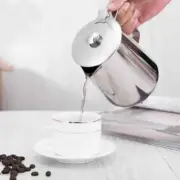 Coffee Frothing Pitcher with Lid Multi-functional Stainless Steel Latte Milk Cup