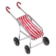 Dollhouse Miniatures Accessory Stripes Baby Stroller Chair Buggy 1:12 Furniture