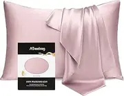 ATreebag Pillowcase 100% Mulberry Silk for Hair and Skin, Double Sided 19 Momme Pure Silk Pillow Case with Hidden Zipper and Gift Box (Light Plum, 1 PC, Toddler 13"x18")