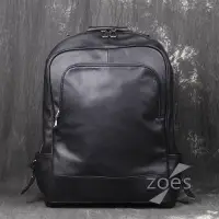 在飛比找博客來優惠-【Zoe s】全真皮多隔層後背電腦包(時尚棕)
