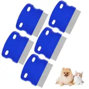 5 Pack Flea Lice Comb, Stainless Steel Dog Cat Grooming Combs with Rounded Te...