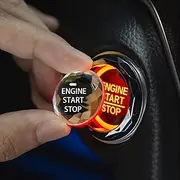 Car Engine Ignition Start/Stop Button Cover,Car Ignition Button Decorative Ring Sticker,Crystal Start Button Ignition Protection Cover,Car Internal Protection Switch Button Cover(White)
