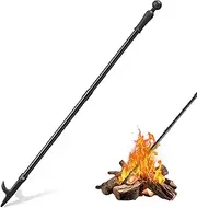 Lcokeiy Fire Poker for Fire Pit Outdoor, Heavy Duty Fire Pit Poker Fireplace Tools Long Handle 46“, Campfire Pick Accessories for Camping, Bonfire, Wood Stove, Outdoor Indoor