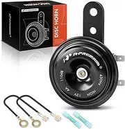A-Premium Universal Horn High Tone Waterproof Round Loud Horn - 12V 4A 110dB 430Hz - Compatible with Motorcycles, Scooters, Mopeds, ATVs, Go-Karts, Vespas, Dirt Bikes & Pocket Bikes