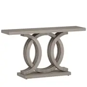 Tribesigns 55 inches Console Table with Geometric Base (Grey)