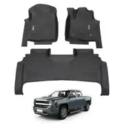 AUSGO 5D Car Floor Mats for Chevrolet Silverado T1 Series 2020-Onwards with Storage Room Liners Mat