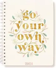 Graphique 2024 Spiral Vegan Leather Planner | 18 Month Organizer July 2023 - Dec. 2024 | Weekly & Monthly Spreads | To-Do & Note List | Reference Tabs | Reminder Stickers | Go Your Way | 8 x 10