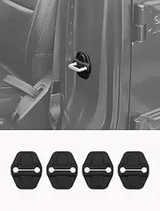 Savadicar Black Interior Accessories - Front Door & Tailgate Latch Striker Trim Set for 2018-Present Jeep Wrangler JL JLU 4XE & Gladiator JT - Texture Interior Decor Upgrade Option, 4-Piece