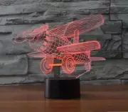 5V Desk Table Lamp Airplane 3D illusion Night Light 7-Color Changing LED Touch A