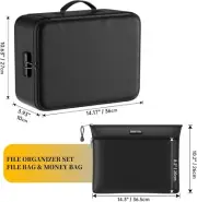 Fireproof Document Bag with Lock, Fireproof＆Waterproof File Organizer Bag wit...