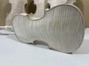 Unfinished 4/4 size white Violin 4 String Flame Maple Back With Fretboard