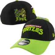 Teenage Mutant Ninja Turtles Pizza Time New Era 39Thirty Fitted Hat Black
