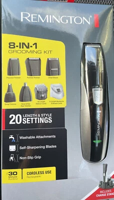 Remington 8 in 1 Grooming Kit Trimmer Hair Nose Ear Sideburns Beard Brows PG350