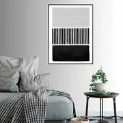 Black White Minimalist Art Canvas Wall Art