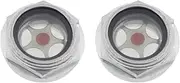 G1 Oil Liquid Level Gauge Sight Glass,SAFYY Male Threaded Aluminum Alloy Hex Oil Indicator Window with O-ring,for Hydraulic Tank Air Compressor Gearbox Pump Tank-2 PCS