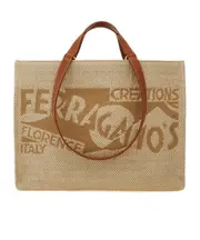 Tote bag with logo (XL) One size Camel/White