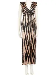 Silk Abstract Patterned Maxi Dress