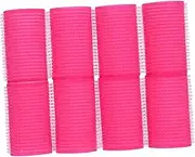 AUTSUPPL 8pcs Self-adhesive Curler Hair Curlers Hair Rollers with Foam Sponges Heatless Curls Sponge Rollers Heat Styler Adhesive Curling Volume Snooze Curly Jumbo Bangs Cling Long C Rosy