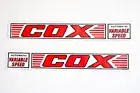 Cox Vintage Ride On Mower Repro Bonnet Decals