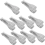 MOKKHNB 10pcs Stainless Steel Serving Tongs Food Tongs for Buffet Ice Sugar Appetizers for Tea Parties Family Gatherings Weddings and Daily Use