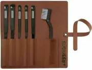 ENGINEER JET BLACK FILE SET SECOND CUT 5 PIECES WITH BRUSH TFS-10