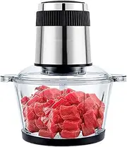 Small Electric Food Supplementary Meat Grinder, Stainless Steel Multi-Function Blender Large-Capacity Minced Meat Mincer for Meat/Fish/Vegetable/Baby Food,A
