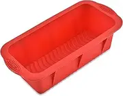 Silicone Loaf Pan Rectangular Non-Stick Bread Cake Baking Mold Tins Red 1 Pack
