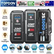Topdon Portable Car Jump Starter 1200A/2000A/3000ABattery Lithium Jump Pack 12V
