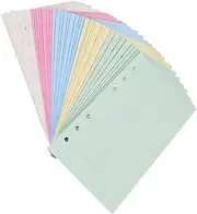 NUOBESTY 2 Pack A6 Loose-Leaf Paper 5 Color Inner Core Page Dividers Grid Pattern Notebook Replacement