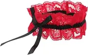 [TOVINANNA] Lace Ribbon Bridal Garter Women's Leg Ring Bowknot Fashionable Wedding Accessory Soft Fabric Adjustable Size