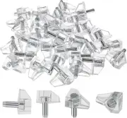 30Pcs 1/8 Inch (3Mm) Shelf Support Peg, Clear Plastic Cabinet Shelf Pins, Shelf