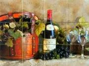 Wine Grape Art Mural Ceramic Backsplash Tile #169