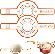 2 PCS Silicone Baking Mat for Dutch Oven, Reusable Bread Sling Oval, Non-Stick & Easy Clean Baking Mat with Long Handles, Easy to Transfer Sourdough