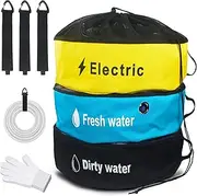 3-Pack Waterproof RV Hose Storage Bags, 18in Sewer Hose Organizer RV Accessories Storage Bag, Utility Bag for Fresh/Black Water Hoses Electrical Cords, Camper Tools Accessory