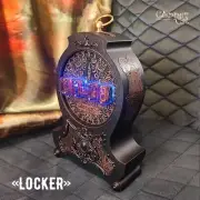 Unique Nixie tube table clock 4xIN-12 «Locker» by «Copper Cat Art Group»