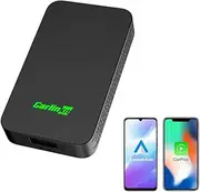2025 Upgrade CarlinKit 5.0 Wireless CarPlay Android Auto Adapter, Wireless CP/AA Adapter, Wireless Android Auto Adapter, Fast Connect, More Stable, Suit for Built-in Wired CarPlay/Wired Android Auto