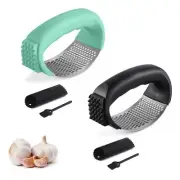 2PCS Garlic Press Rocker Garlic Press Stainless Steel Garlic Mincer Garlic Ch...