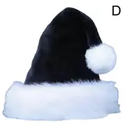 Santa Hat Christmas Velvet Xmas Party Red Plush Adult Dress Fancy Unisex